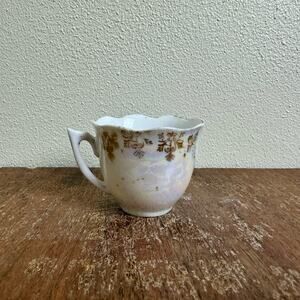 Vintage Antique Bone China‎ Porcelain Luster Gold Transferware Demitasse Mug